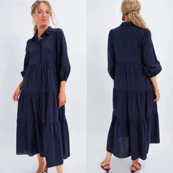 Tuckernuck Navy Long Sleeve Dress Pomander Place - Picture 1 of 12
